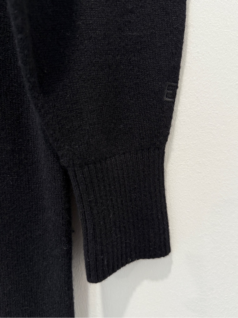 Everlane The Cashmere Black Polo V-neck Midi Dress - Picture 5 of 5